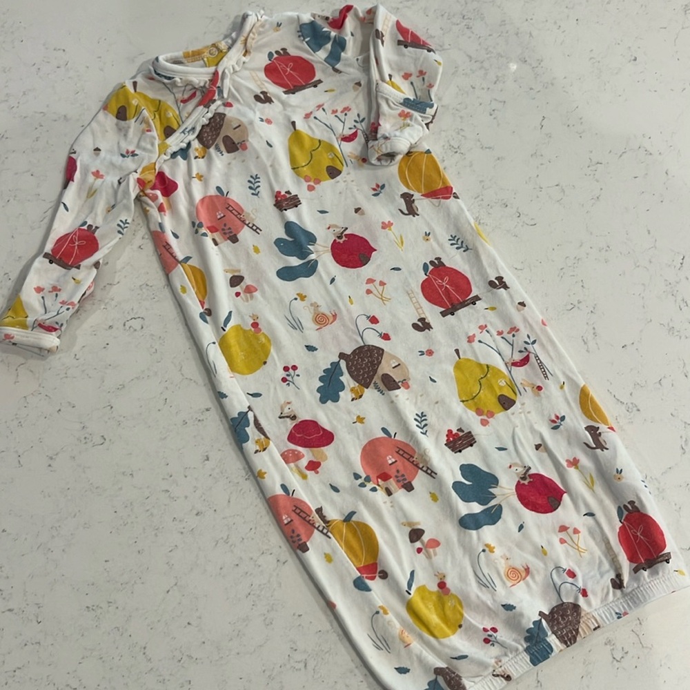 Angel Dear Fruits and Animals Gown.  Size 0-3M.
